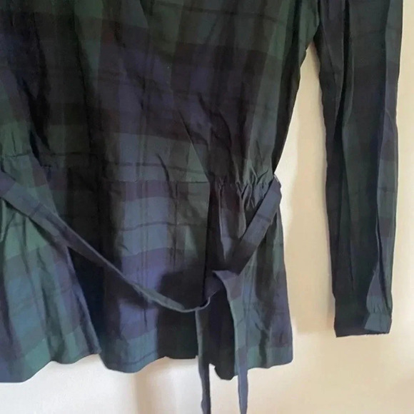 J. Crew Blackwatch Tartan Plaid Wrap Top - Picture 5 of 10